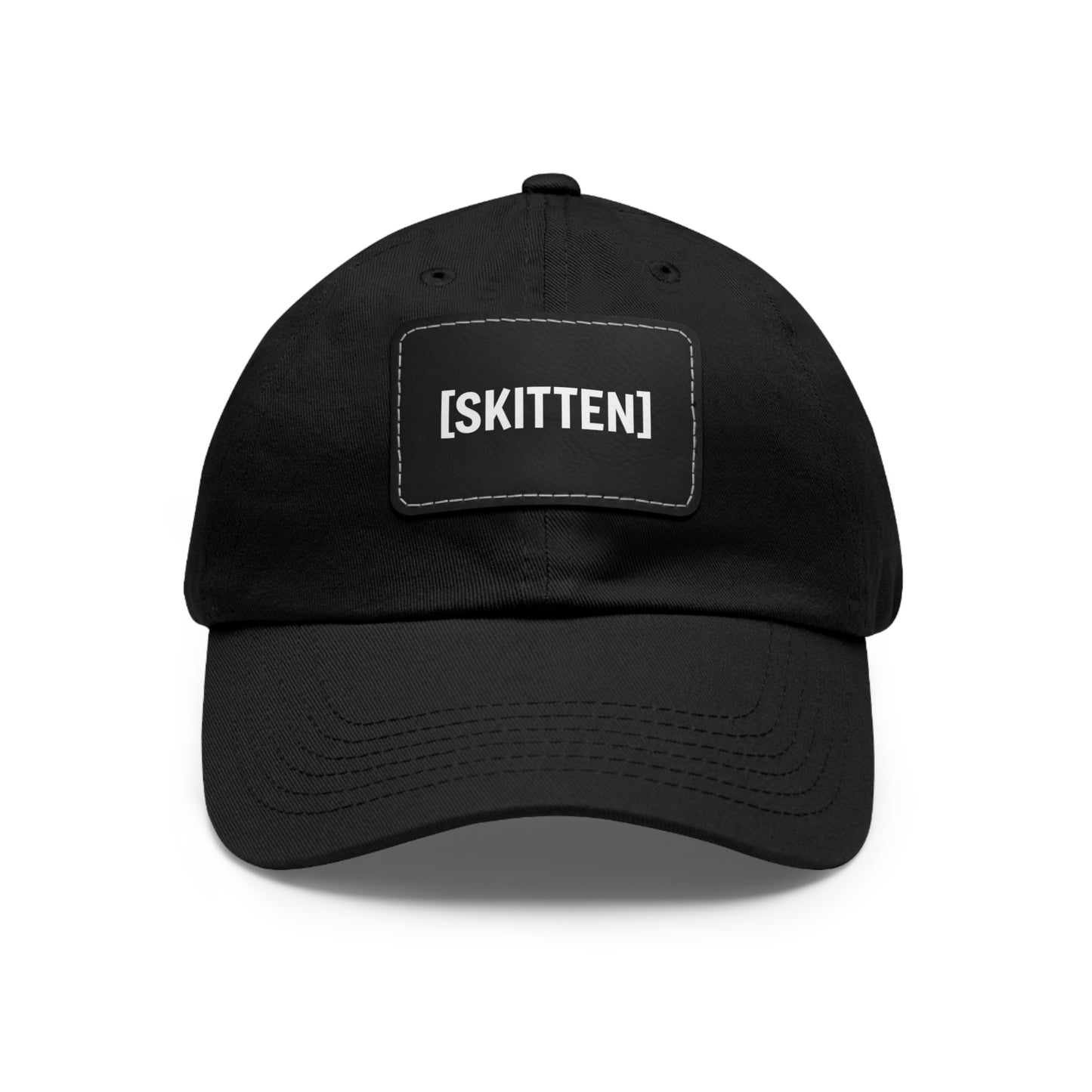 $SKITTEN -- Dad Hat with Leather Patch (Rectangle)