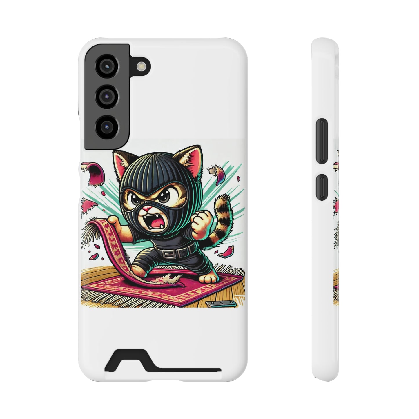 $SKITTEN -- Phone Case With Card Holder --- Shredding rug