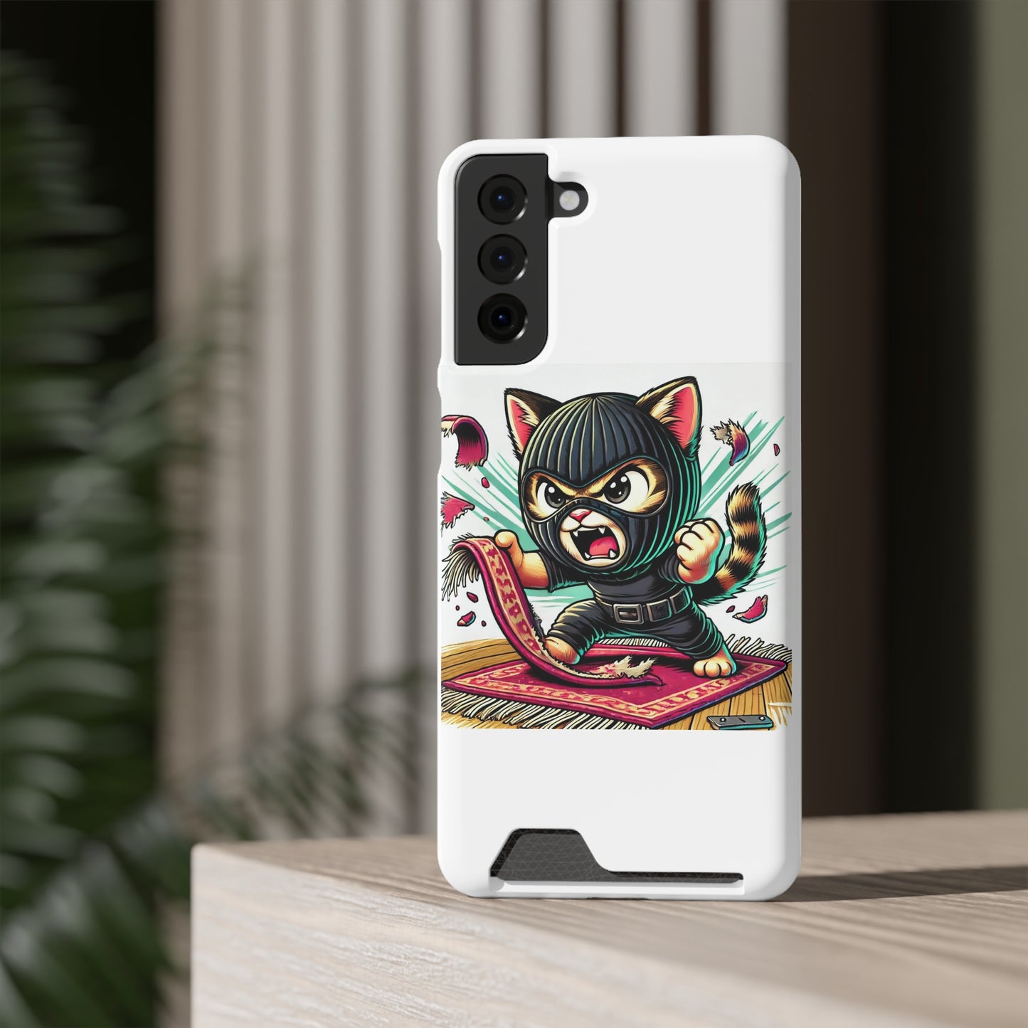 $SKITTEN -- Phone Case With Card Holder --- Shredding rug