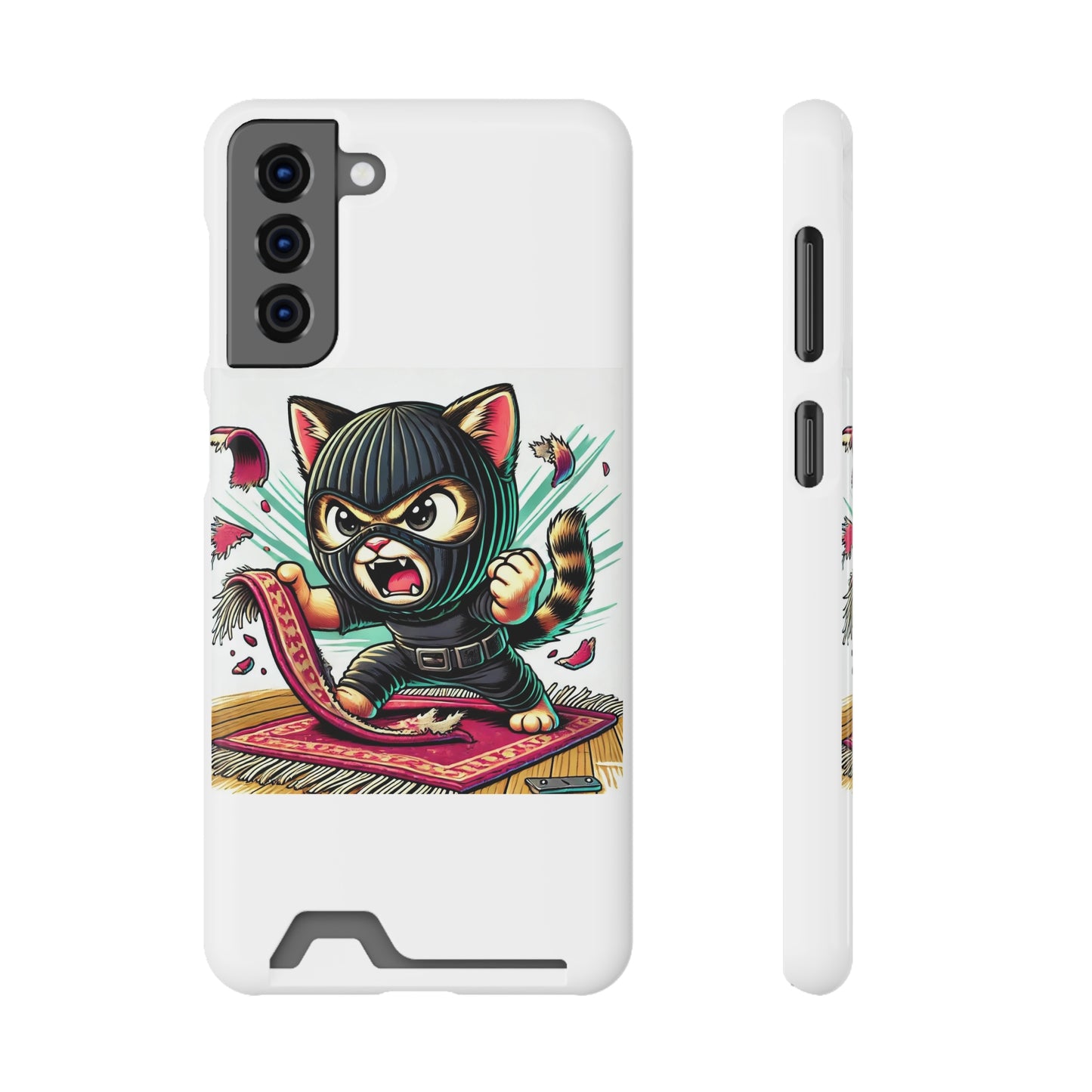 $SKITTEN -- Phone Case With Card Holder --- Shredding rug