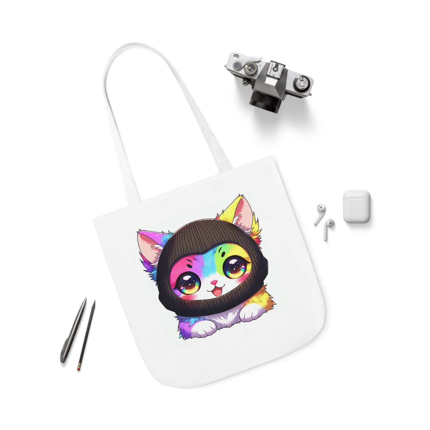 $SKITTEN -- Canvas Tote Bag, 5-Color Straps - Anime, Cutie