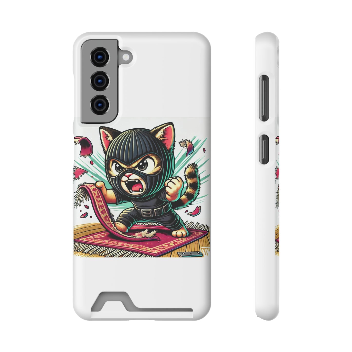 $SKITTEN -- Phone Case With Card Holder --- Shredding rug