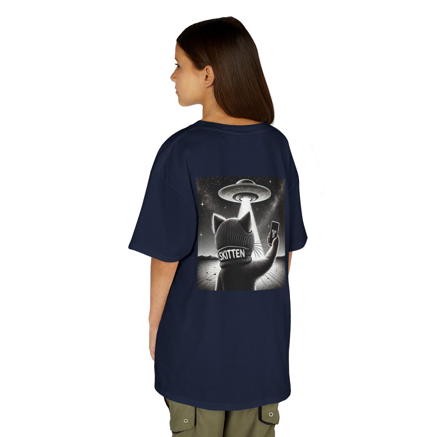 $SKITTEN -- Kids Heavy Cotton™ Tee -- UFO, Beam Me Up