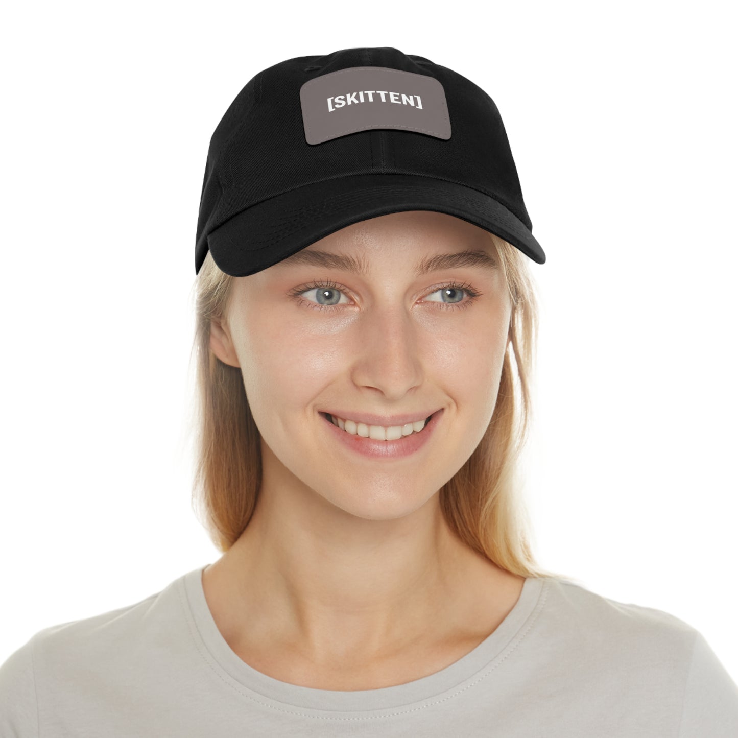 $SKITTEN -- Dad Hat with Leather Patch (Rectangle)