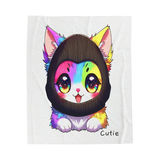 $SKITTEN -- Velveteen Plush Blanket -- Cutie