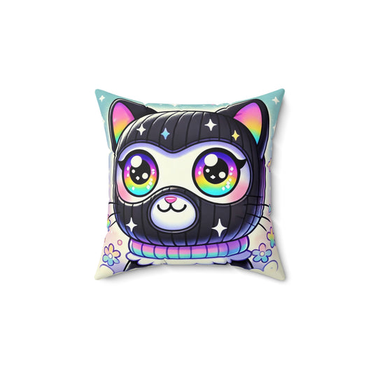 $SKITTEN -- Spun Polyester Square Pillow -- Whimsical