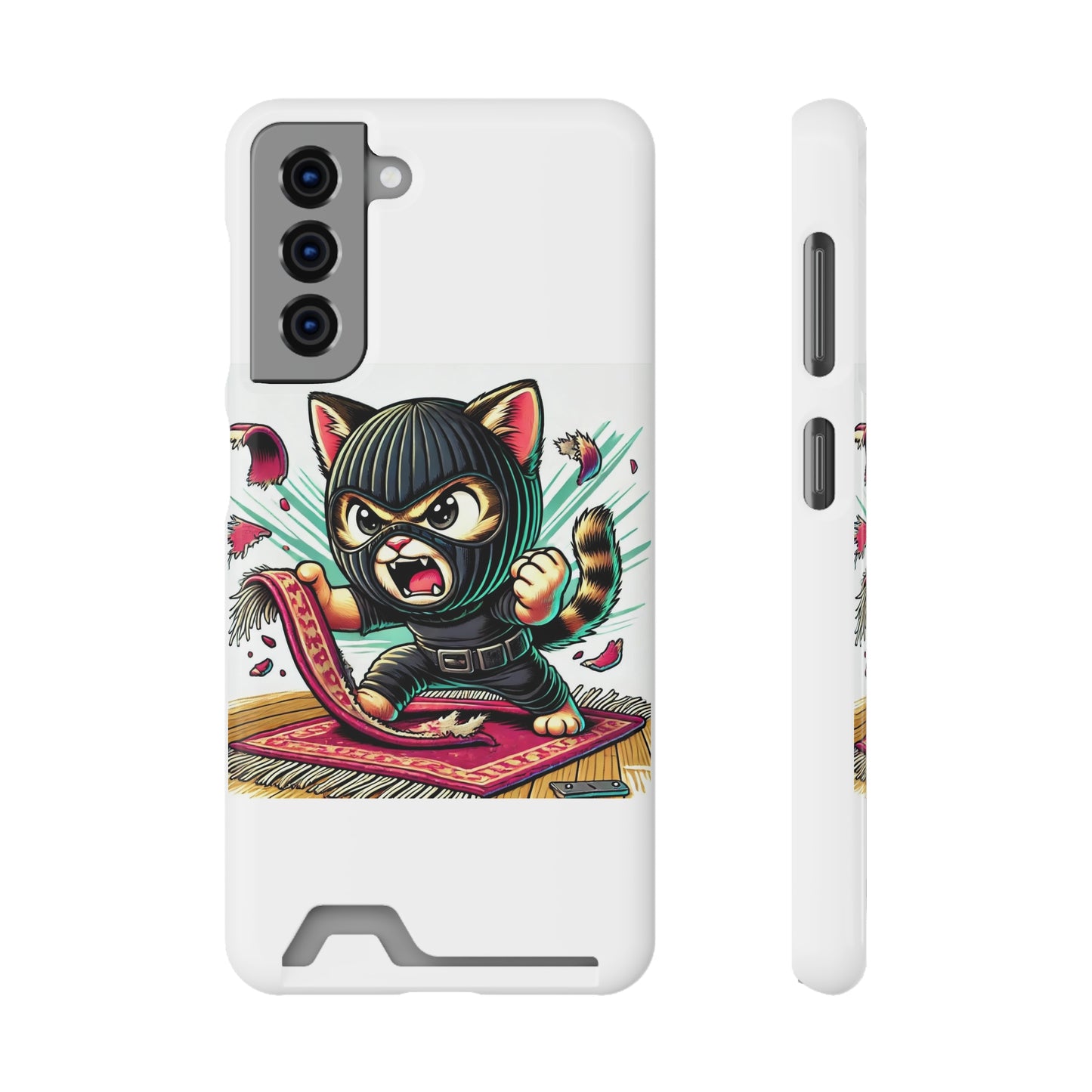 $SKITTEN -- Phone Case With Card Holder --- Shredding rug