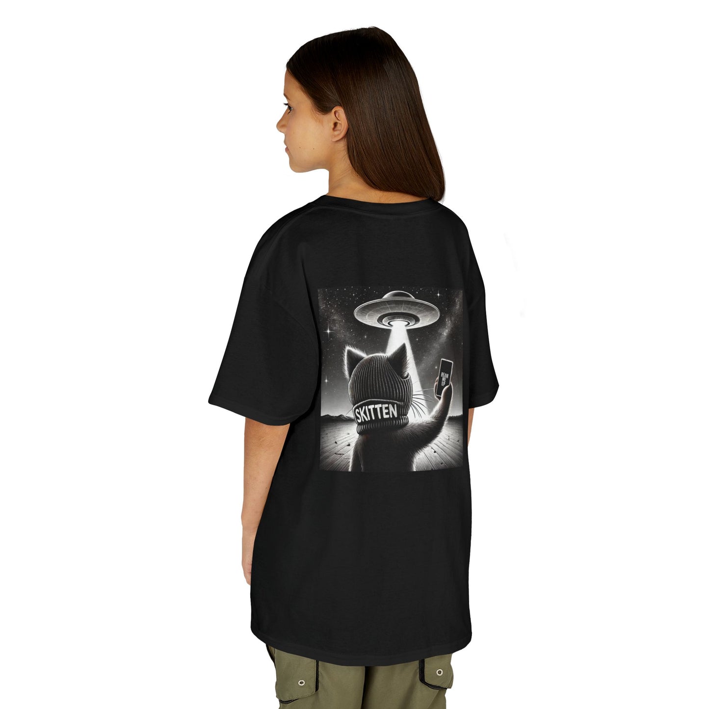 $SKITTEN -- Kids Heavy Cotton™ Tee -- UFO, Beam Me Up