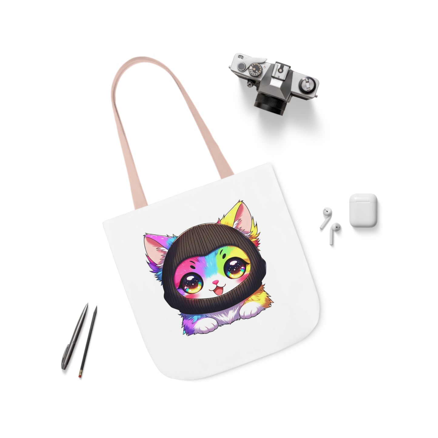 $SKITTEN -- Canvas Tote Bag, 5-Color Straps - Anime, Cutie