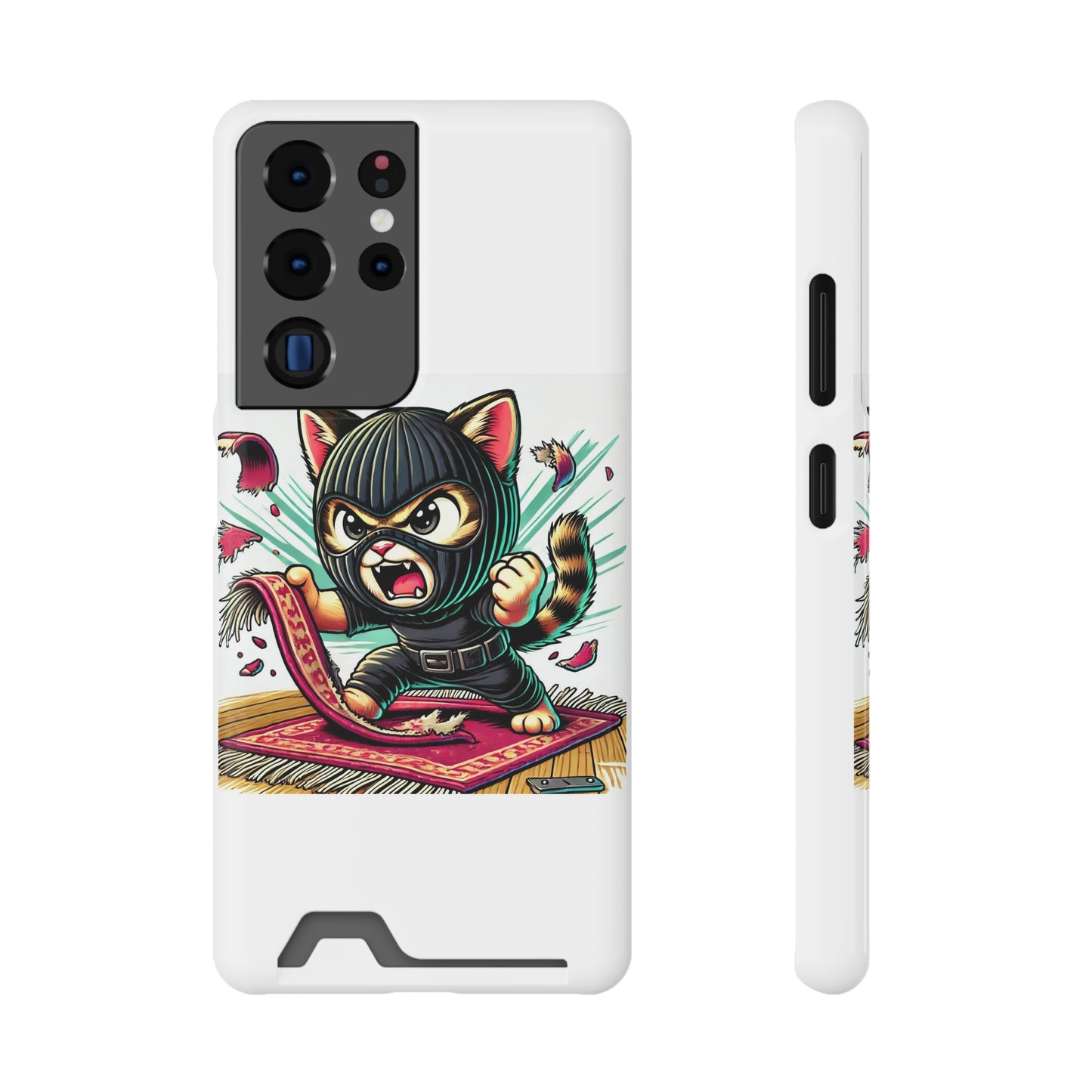 $SKITTEN -- Phone Case With Card Holder --- Shredding rug