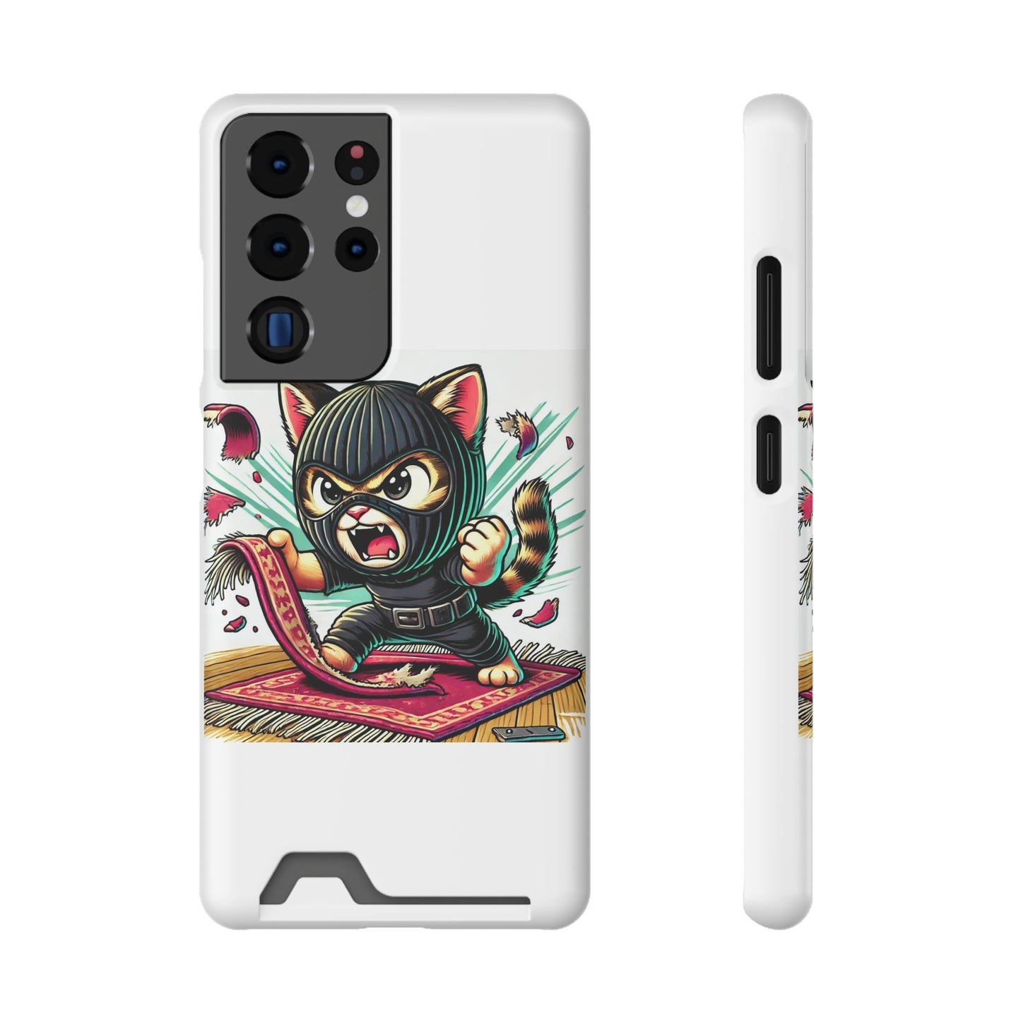 $SKITTEN -- Phone Case With Card Holder --- Shredding rug