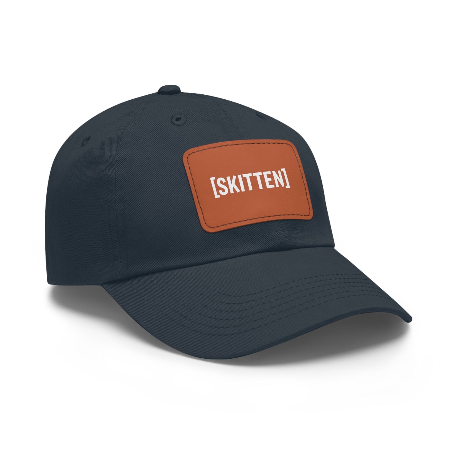 $SKITTEN -- Dad Hat with Leather Patch (Rectangle)