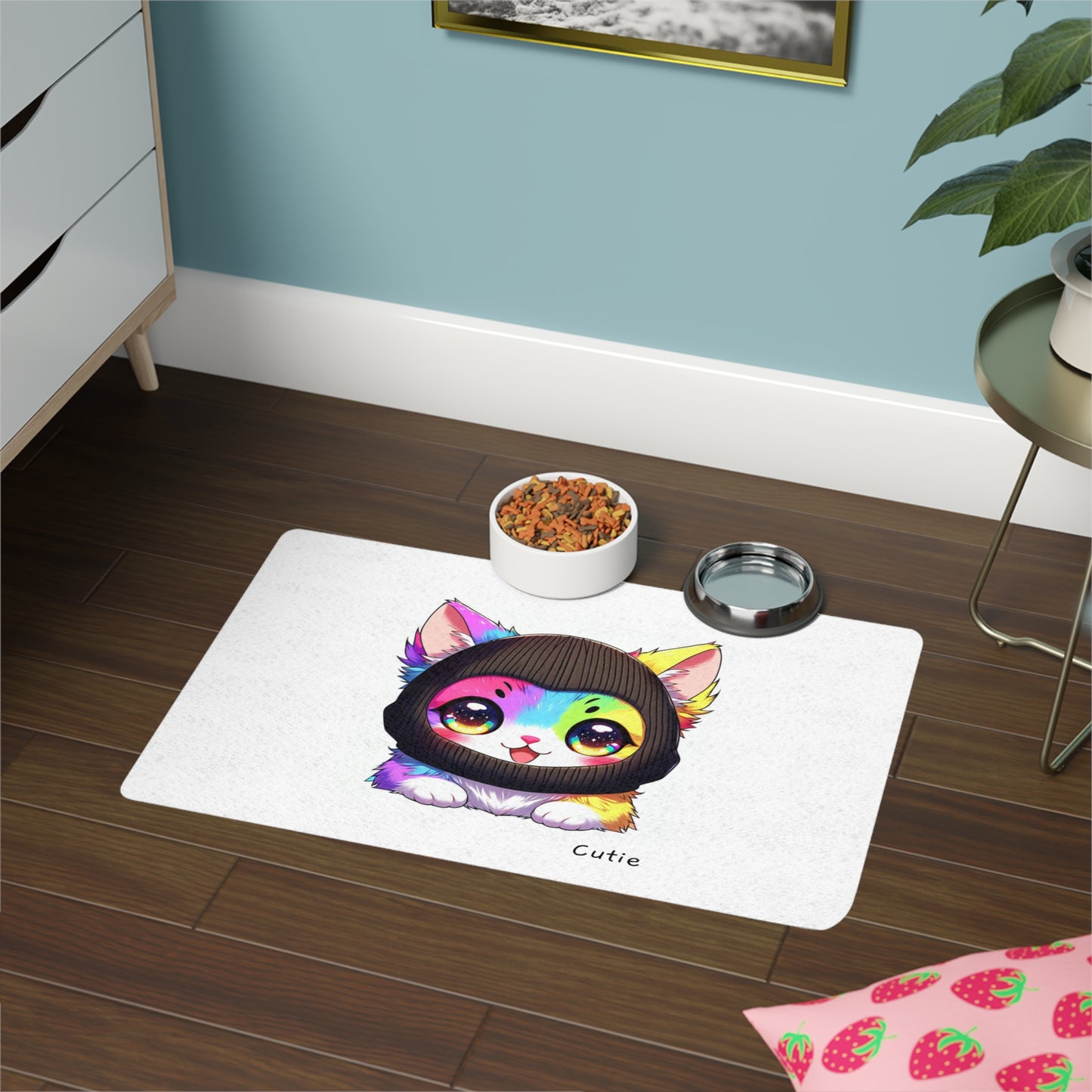 $SKITTEN -- Pet Food Mat (12x18) -- Cutie