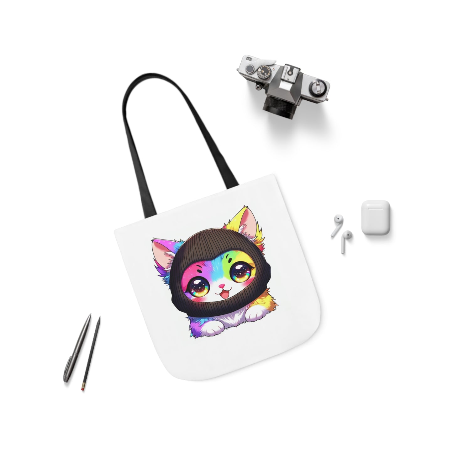 $SKITTEN -- Canvas Tote Bag, 5-Color Straps - Anime, Cutie