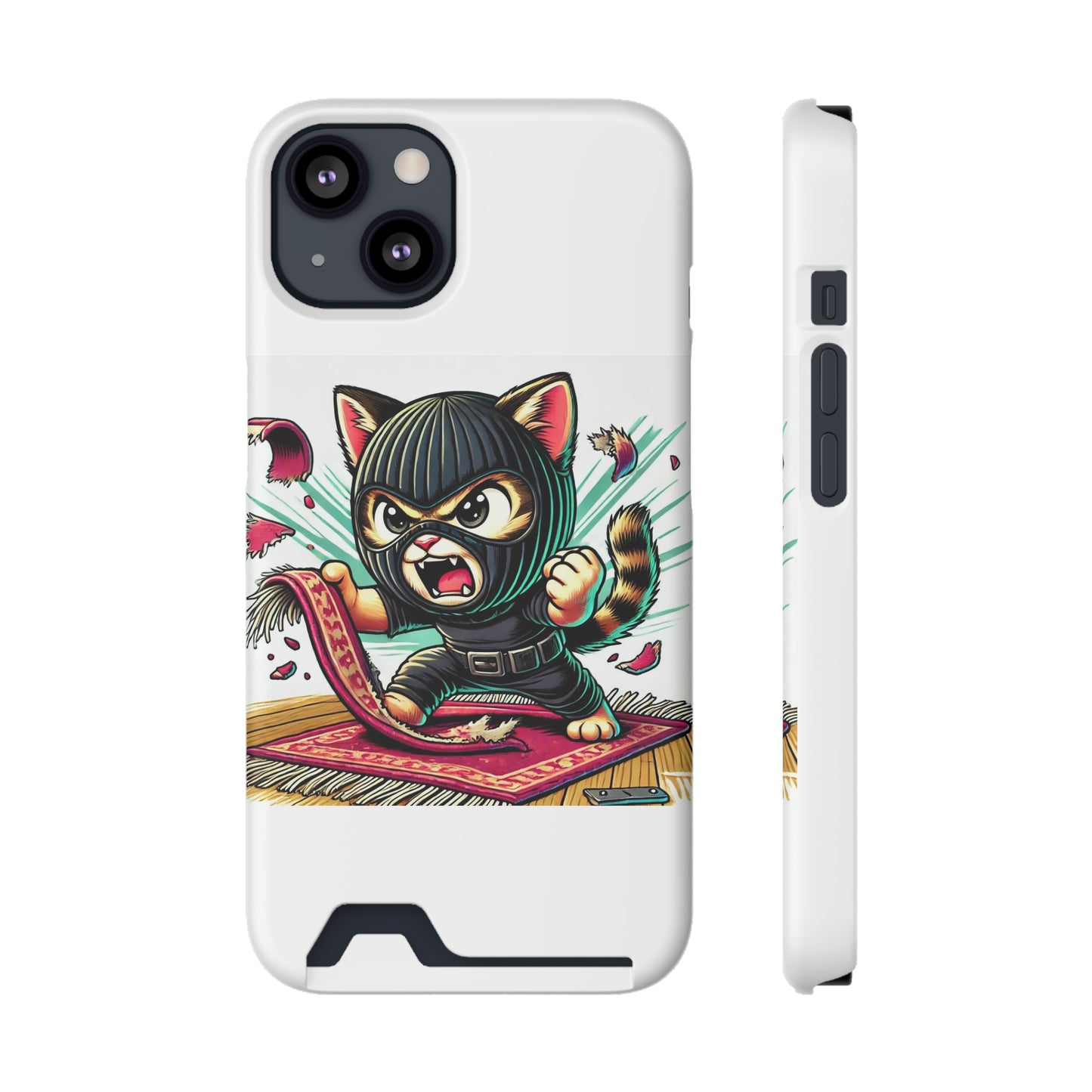 $SKITTEN -- Phone Case With Card Holder --- Shredding rug