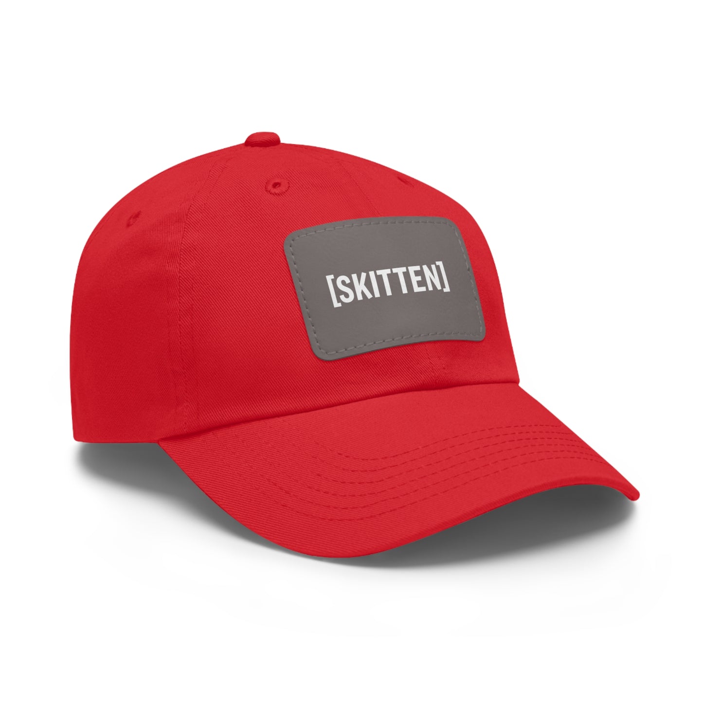 $SKITTEN -- Dad Hat with Leather Patch (Rectangle)