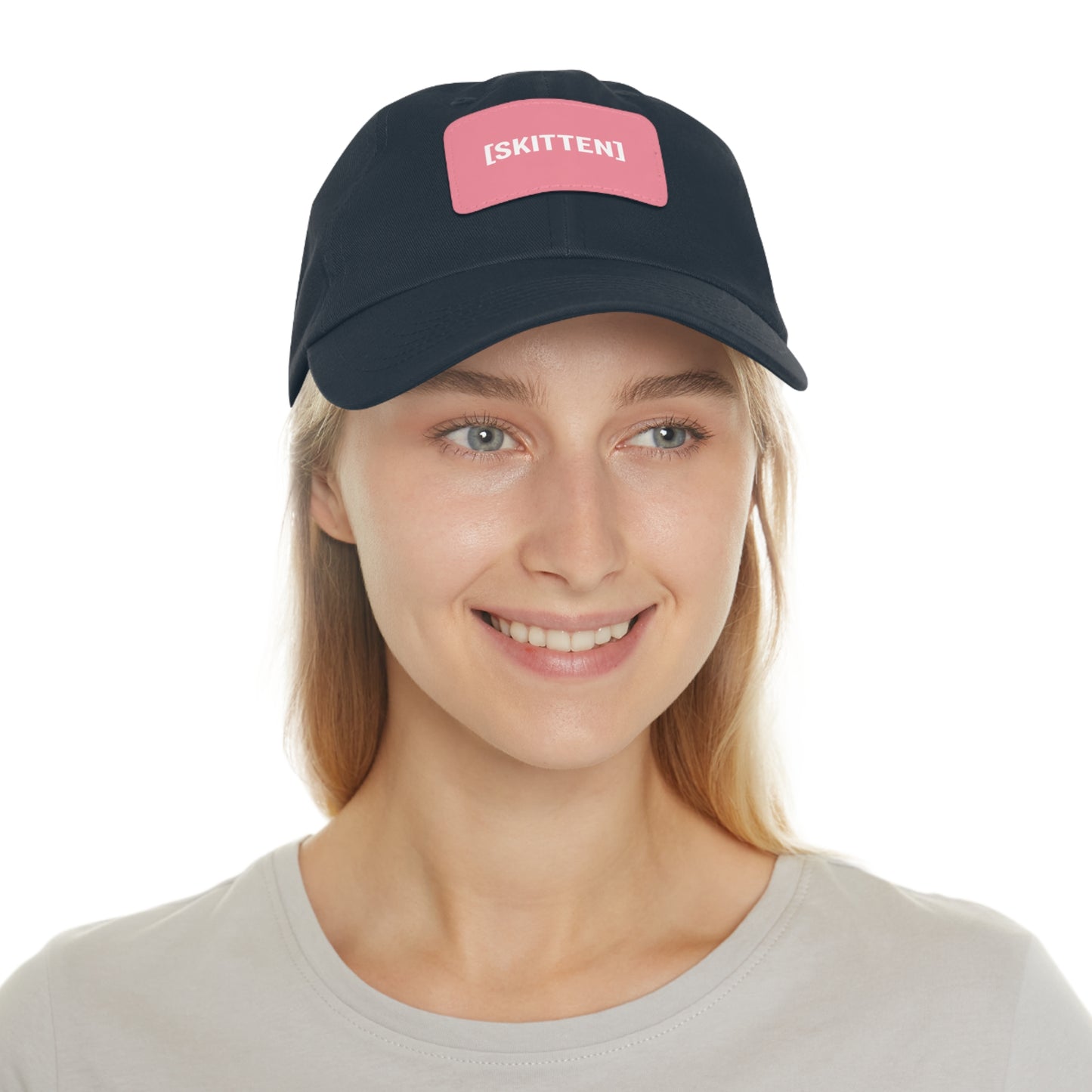 $SKITTEN -- Dad Hat with Leather Patch (Rectangle)