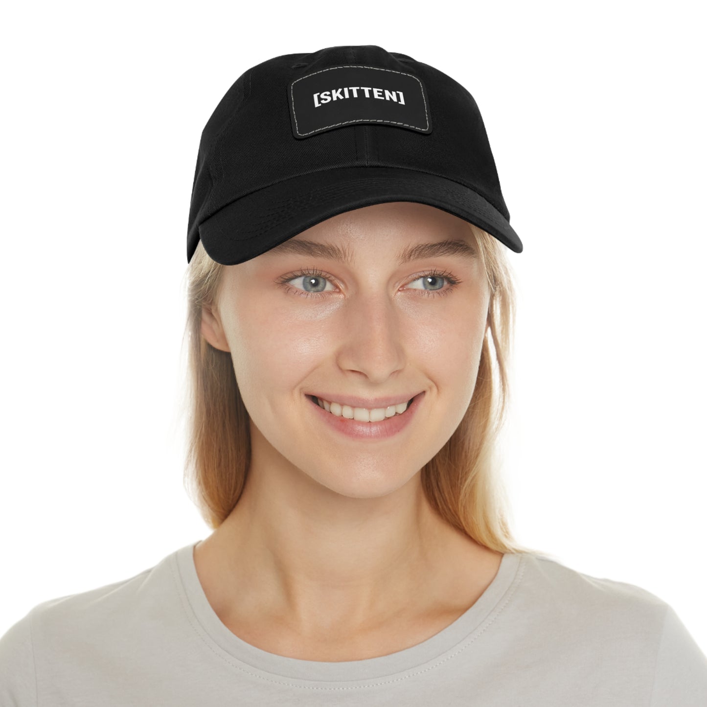 $SKITTEN -- Dad Hat with Leather Patch (Rectangle)