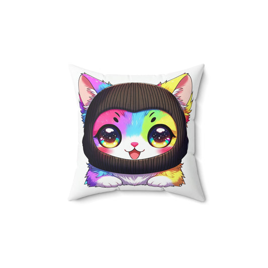 $SKITTEN -- Spun Polyester Square Pillow -- Cutie