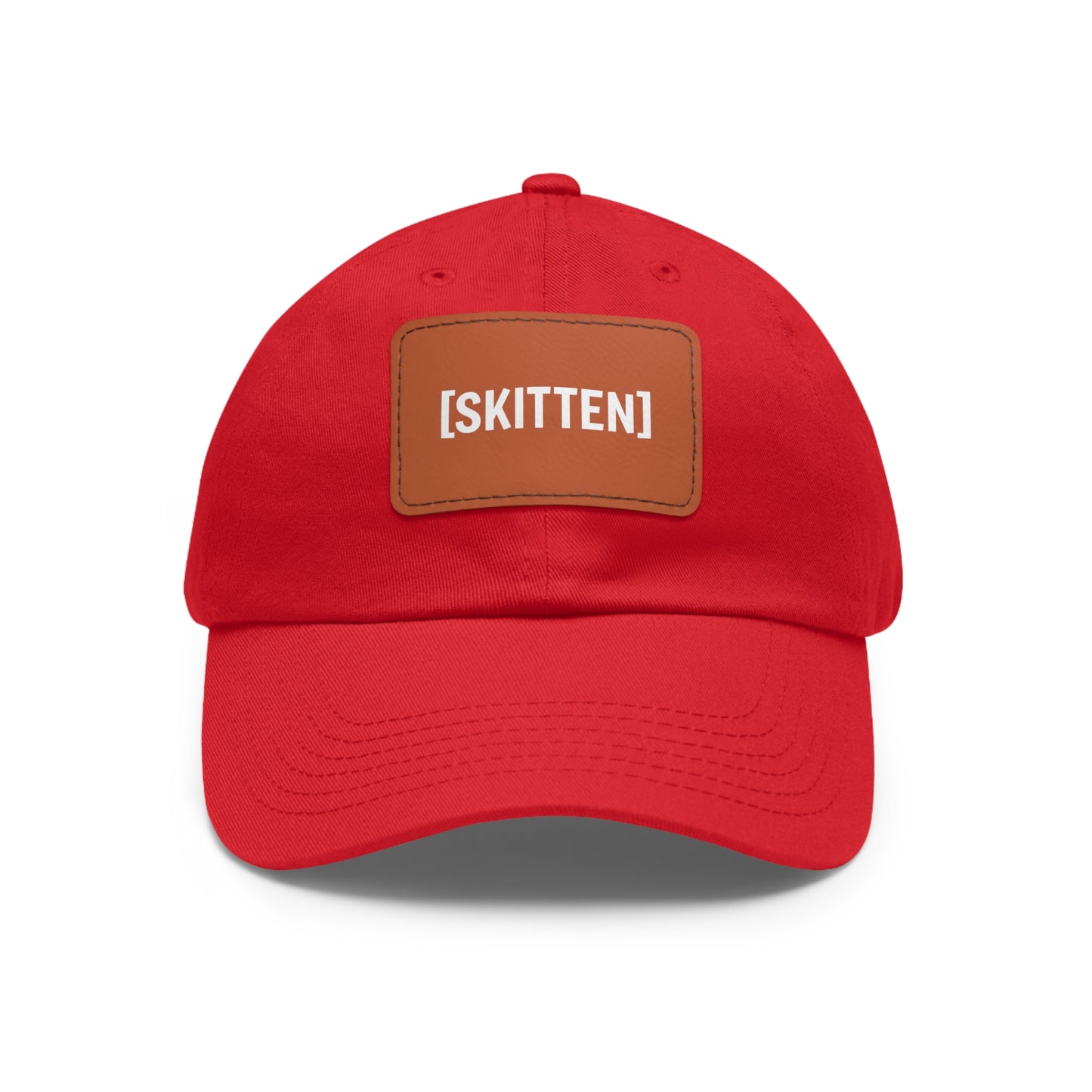 $SKITTEN -- Dad Hat with Leather Patch (Rectangle)