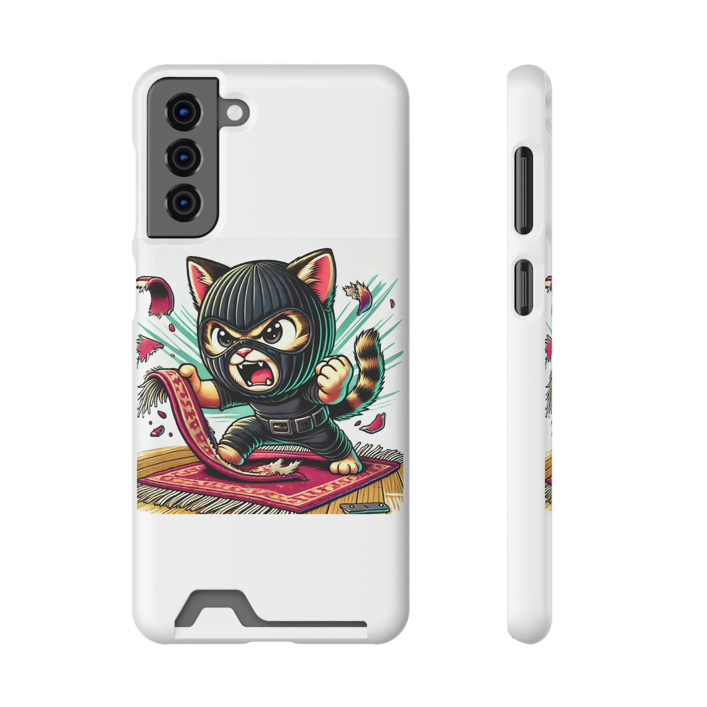 $SKITTEN -- Phone Case With Card Holder --- Shredding rug