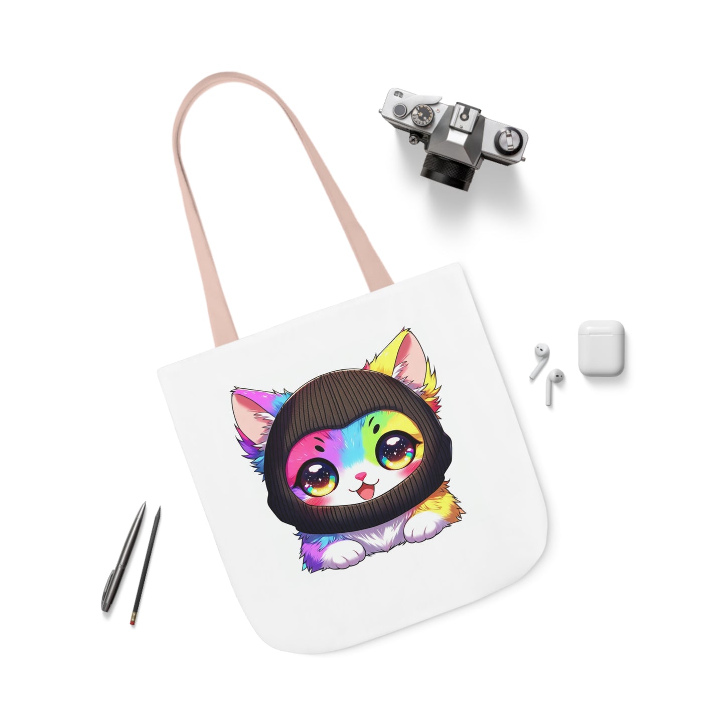 $SKITTEN -- Canvas Tote Bag, 5-Color Straps - Anime, Cutie