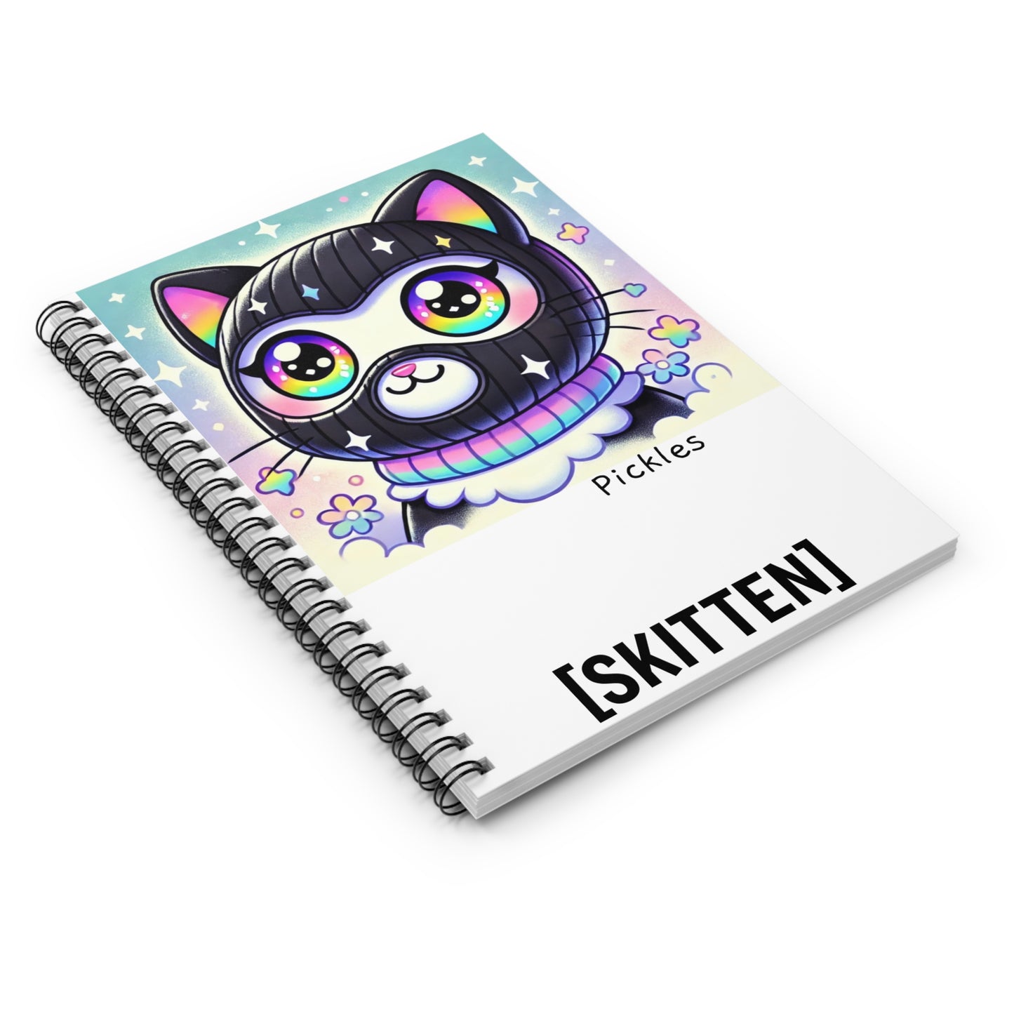 $SKITTEN -- Spiral Notebook - Ruled Line -- Whimsical Pickles