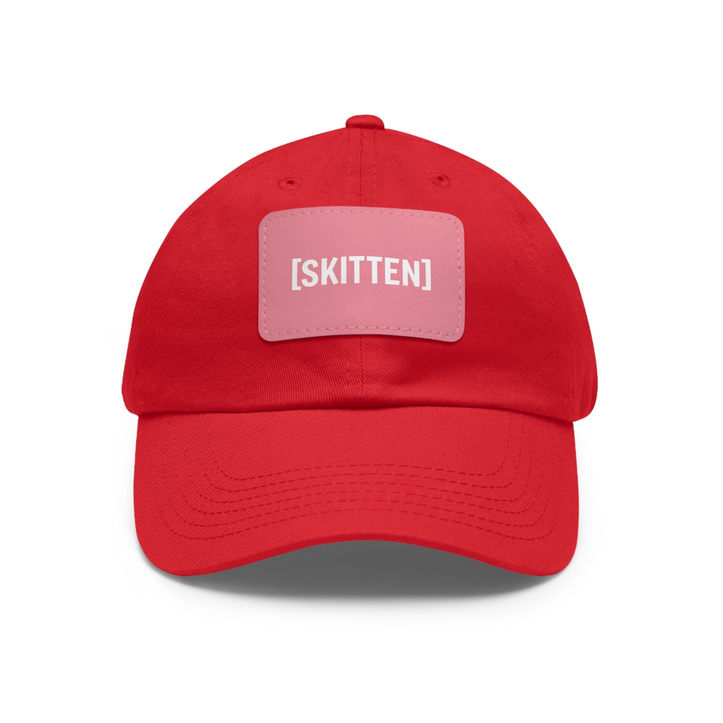 $SKITTEN -- Dad Hat with Leather Patch (Rectangle)