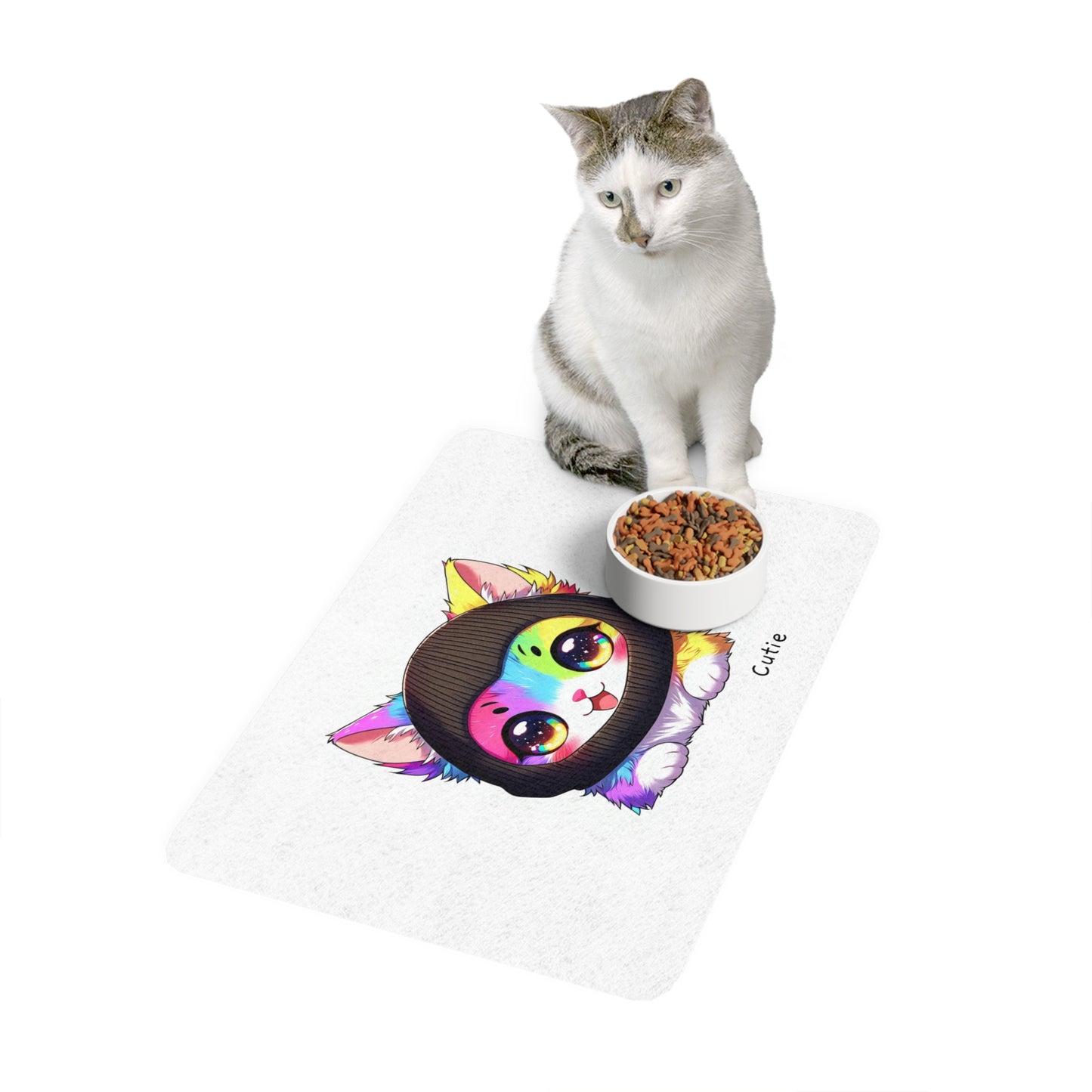 $SKITTEN -- Pet Food Mat (12x18) -- Cutie