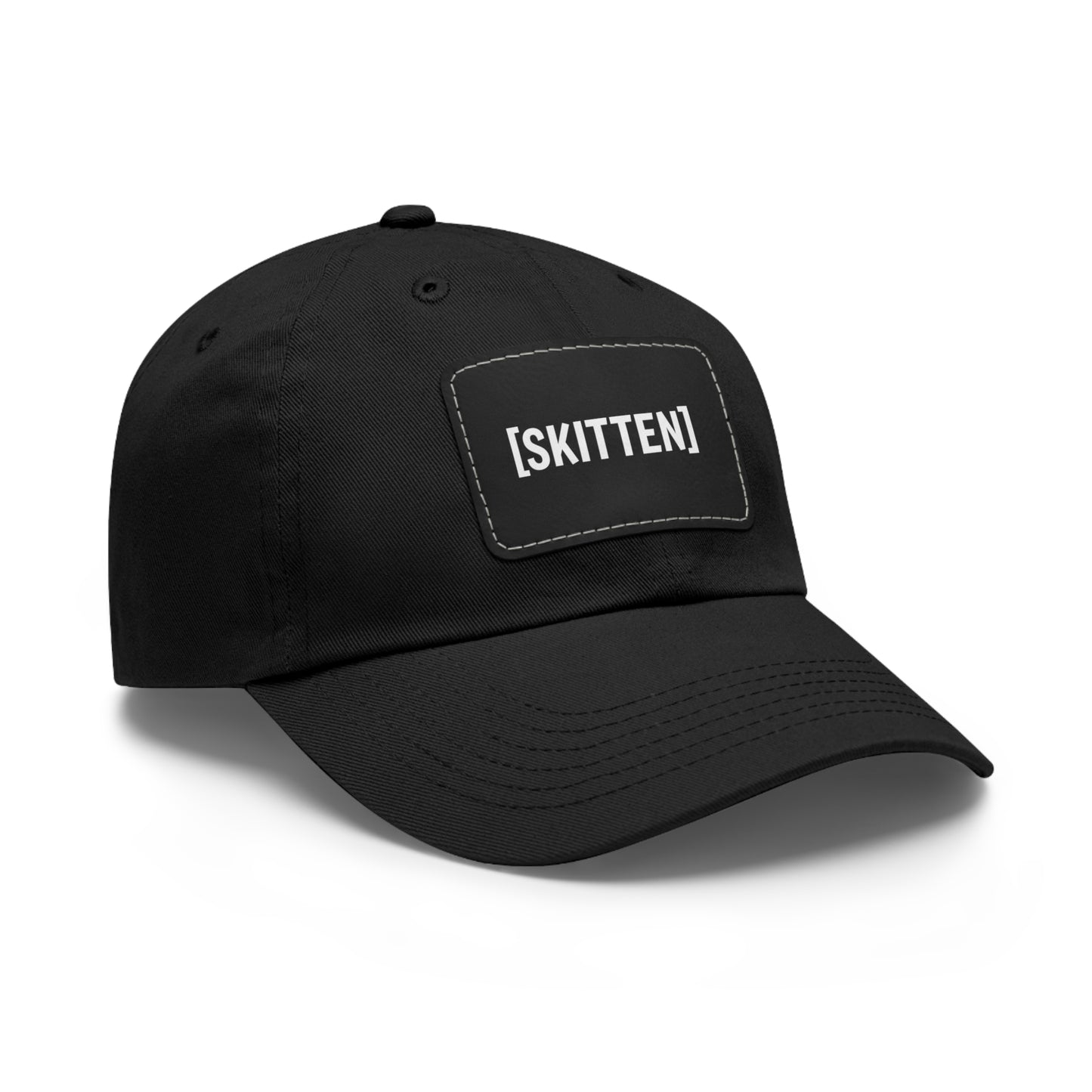 $SKITTEN -- Dad Hat with Leather Patch (Rectangle)