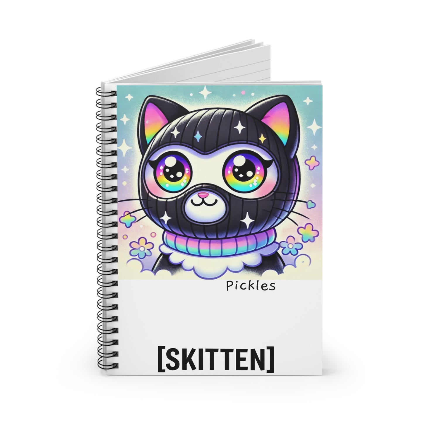 $SKITTEN -- Spiral Notebook - Ruled Line -- Whimsical Pickles